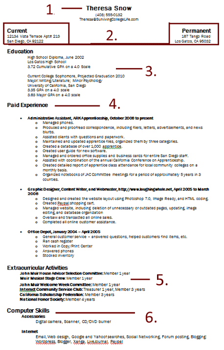 Writing resume guidelines